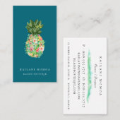 Botanisch eiland Pineapple Blue Visitekaartje (Voorkant / Achterkant)
