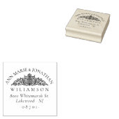 Botanisch Elegant Bruiloft Retouradres Rubberstempel (Gestempeld)