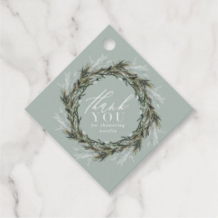 Botanisch elegant modern baby shower dank u bedankjes labels