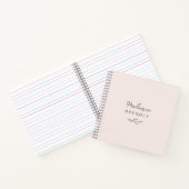 Botanisch Elegant Modern Minimalistisch Roze Notit Notitieboek (Binnen)