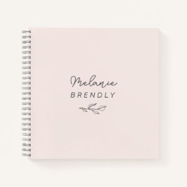Botanisch Elegant Modern Minimalistisch Roze Notit Notitieboek