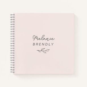 Botanisch Elegant Modern Minimalistisch Roze Notit Notitieboek