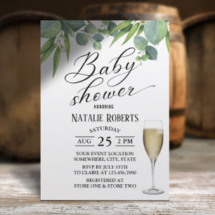 Botanisch Elegant Typografie Baby shower Kaart