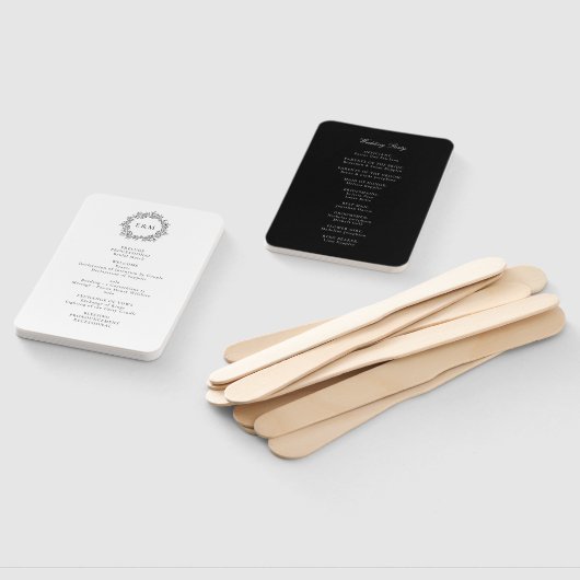  Botanisch Elegant Zwart Foliage Programma Handwaaier (Niet-gemonteerd)