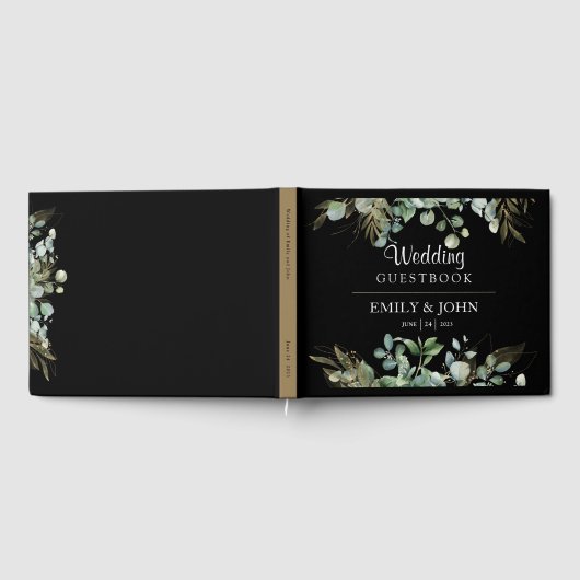 Botanisch Eucalyptus Goudblad Modern Design Gastenboek (Volledig)