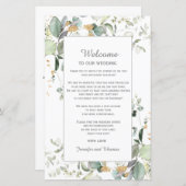 Botanisch Eucalyptus Greenery Weclome-programma (Voorkant / Achterkant)