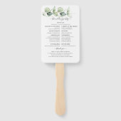 Botanisch Eucalyptus Greenery Wedding Program Handwaaier (Achterkant)