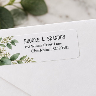 Botanisch Eucalyptus Huwelijks Retouradres Label