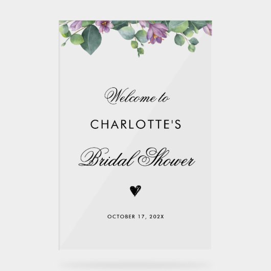 Botanisch Eucalyptusscript Vrijgezellenfeest Acryl Bord (Voorkant)