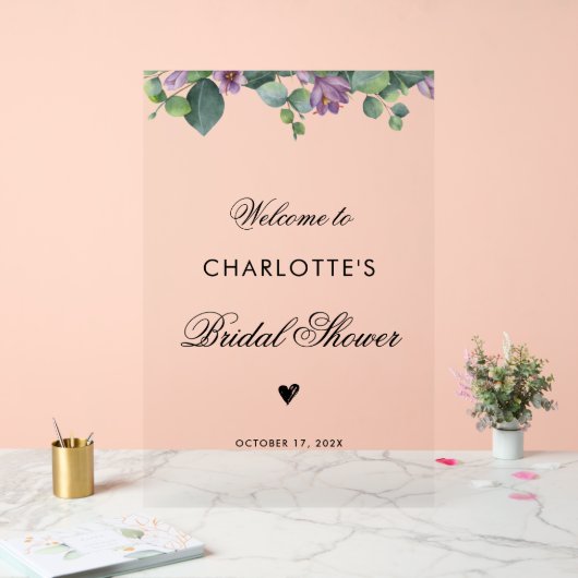 Botanisch Eucalyptusscript Vrijgezellenfeest Acryl Bord (Huwelijk)