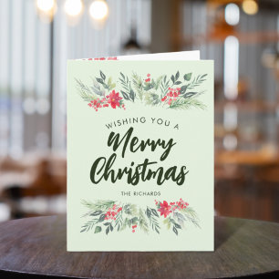 Botanisch Foliage-thema Kerstmis Diner Party Kaart
