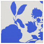 botanisch Frans Blauw Floral Toile Cotton Stof (Swatch)