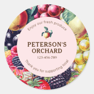 Botanisch Fruit Lokaal Boerenlabel Ronde Sticker