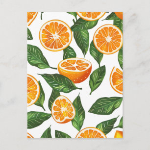 Botanisch Fruit Sinaasappel Citrus Naadloos Aankondigingskaart