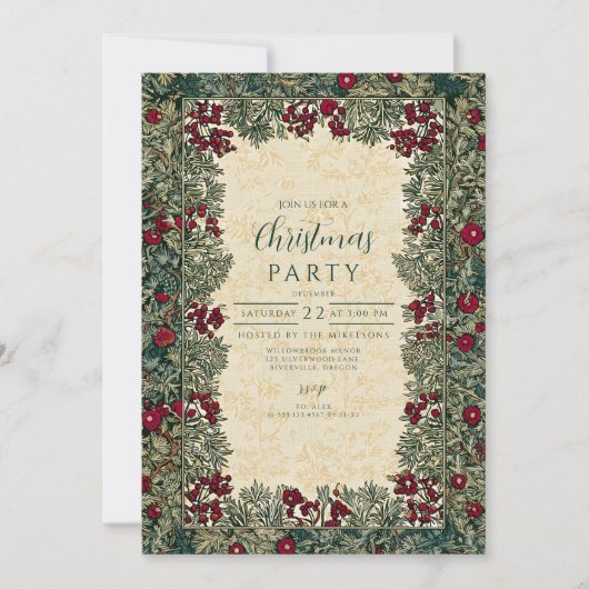 Botanisch gebladerte Kerst Kaart (Voorkant)