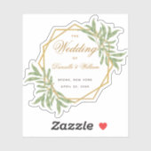 Botanisch Geometric Gold Greenery Script voor wedd Sticker (Vel)