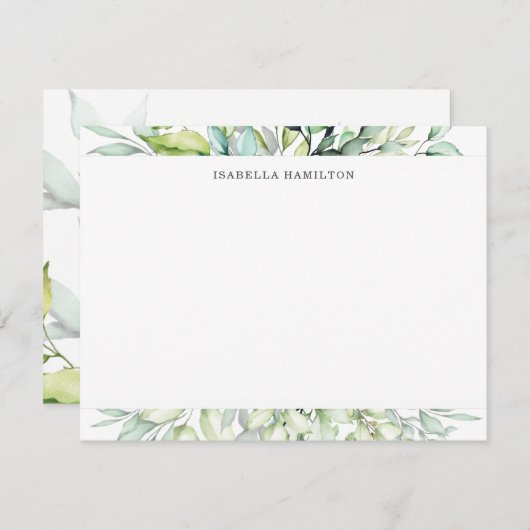 Botanisch gepersonaliseerd briefpapier notitiekaartje (Voorkant / Achterkant)