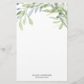 Botanisch gepersonaliseerd monogram briefpapier (Voorkant)