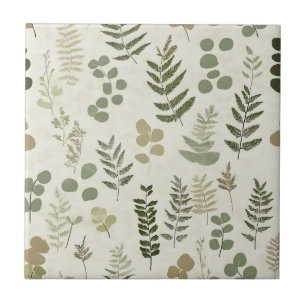 Botanisch geperst bladerenpatroon – Varentprint (3 Tegeltje