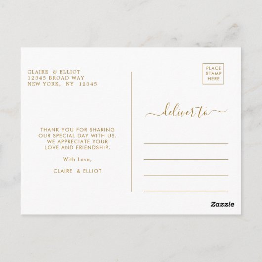 Botanisch Goud Groen Dank u Briefkaart (Achterkant)