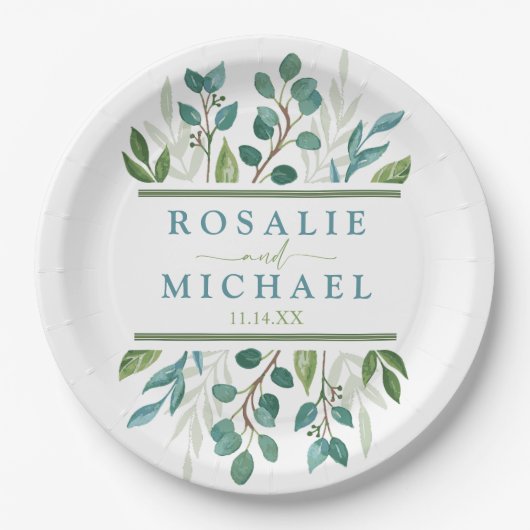 Botanisch groen Aangepaste naam Papieren Bordje (Voorkant)