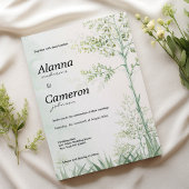 Botanisch groen blad bloemen rustieke bruiloft kaart