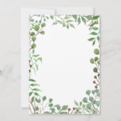 Botanisch groen | Blad | Bruiloft Kaart (Achterkant)
