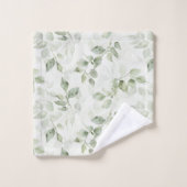Botanisch groen bladpatroon bad handdoek (Wasdoekje)