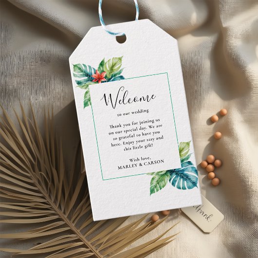 Botanisch groen Boho Garden Wedding Welkom Cadeaulabel