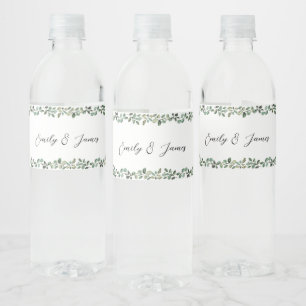Botanisch groen bruiloft fles etiketten