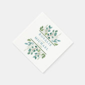 Botanisch groen bruiloft receptie servet (Hoek)