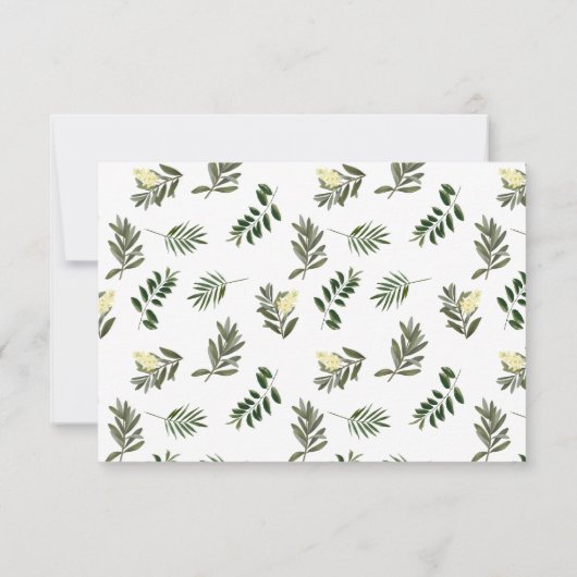 Botanisch groen Elegante Moderne Rustieke Bruiloft Bedankkaart (Achterkant)