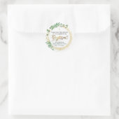 Botanisch groen en gouden doop dank u ronde sticker (Tas)