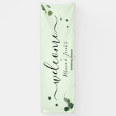 Botanisch groen Eucalyptus huwelijksdouche Spandoek (Verticaal)