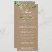 Botanisch groen eucalyptus trouwdag kraft menu (Voorkant / Achterkant)