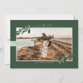 botanisch groen | Fotobruiloft Bewaar de datum Magnetische Uitnodiging (Voorkant)