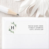 Botanisch groen geometrisch monogram etiket (Insitu)