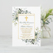 Botanisch groen Heilige Communie Salie groen goud Kaart (Staand voorkant)