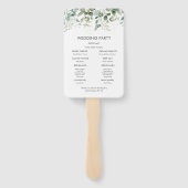 Botanisch groen | Huwelijksfanprogramma Handwaaier (Achterkant)