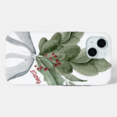 Botanisch groen met bessen gepersonaliseerd Case-Mate iPhone case (Achterkant (horizontaal))