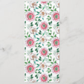 Botanisch Groen Roze Floral Wedding Menu (Achterkant)