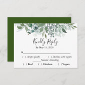 Botanisch groen RSVP bruiloft vriendelijk reageren (Voorkant / Achterkant)