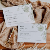 Botanisch groen RSVP-kaart – bloemen RSVP Kaartje