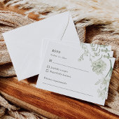 Botanisch groen RSVP-kaart – bloemen RSVP Kaartje