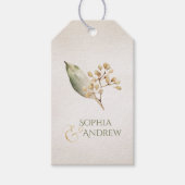 Botanisch groen rustiek koppel cadeau cadeaulabel (Voorkant)