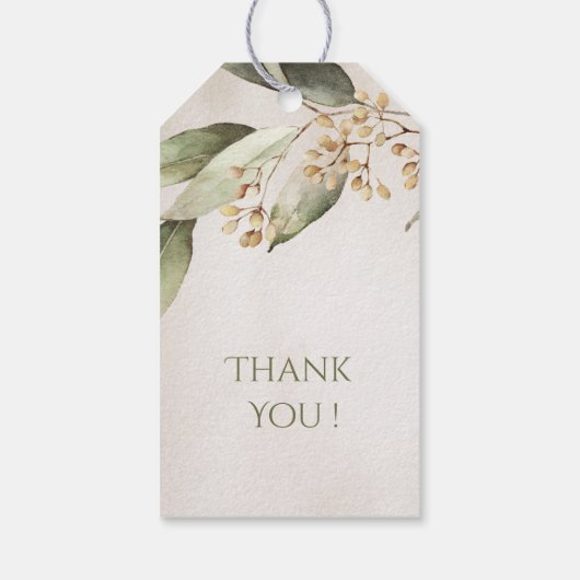 Botanisch groen rustiek koppel cadeau cadeaulabel (Achterkant)