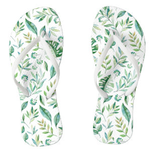 Botanisch groen rustiek patroon teenslippers
