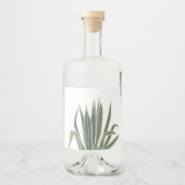 Botanisch groen tropisch blad likeurfles etiket (Voorkant)