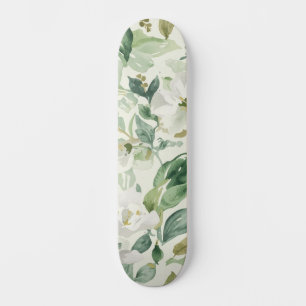 Botanisch groen waterverf bloemen bladeren natuur skateboard