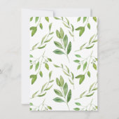 Botanisch groen Waterverf Petite Wedding Kaart (Achterkant)